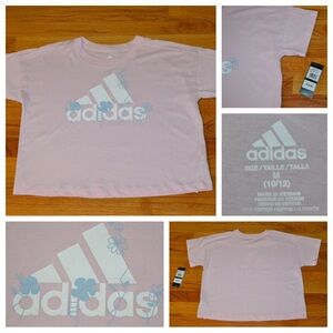 Youth girls Adidas logo t-shirt, size M 10/12 NWT